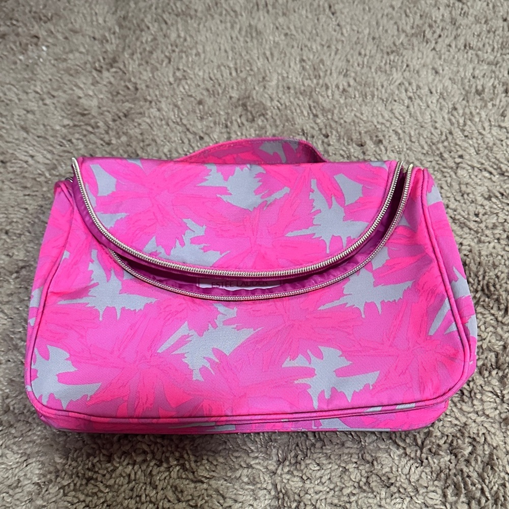 Pink Floral Travel Cosmetic Bag